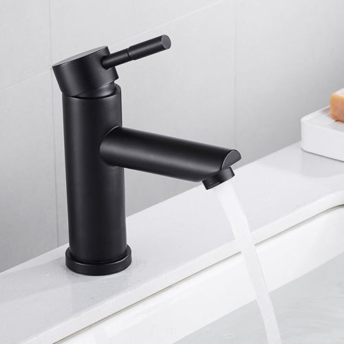 Modern Basin Sink Faucet Matte Black Brass Single Handle Bathroom Single Faucet