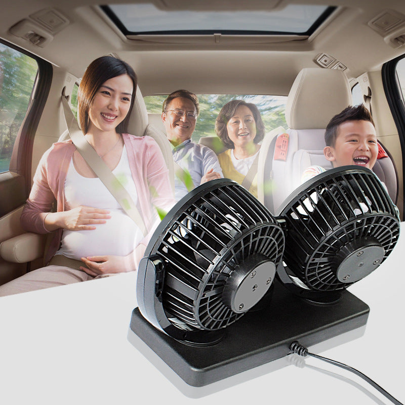 Mini Rechargeable Car Dual-head Clip Fan Silent Portable Fan