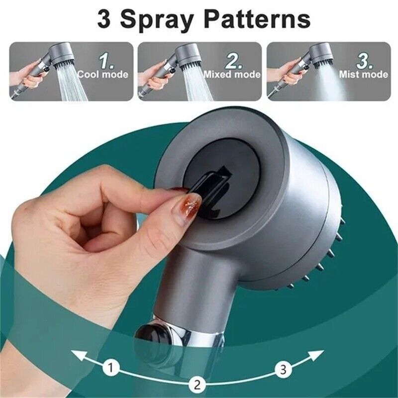 3 Modes Shower Head With Filter High Pressure Water Saving Massage Body Scalp